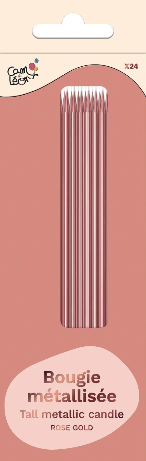 P'tit Clown Re22721 candele torta oro rosa 24 pz