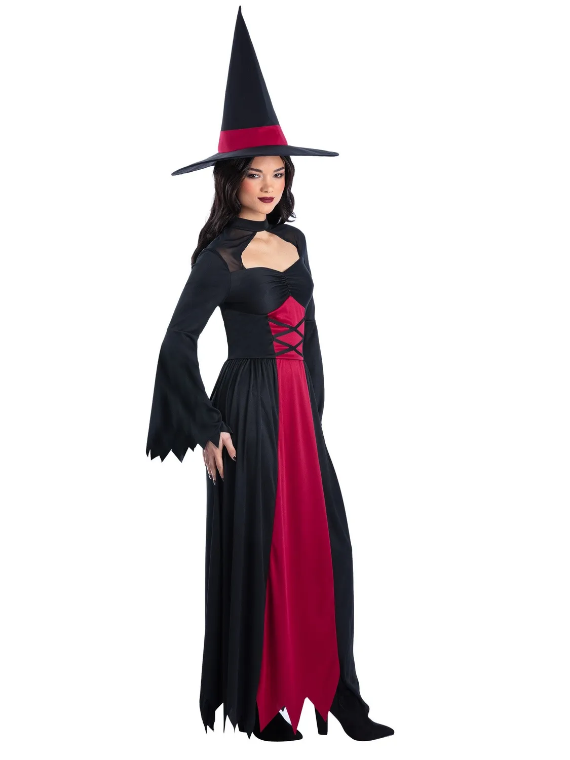 Smiffys Bewitched costume strega rosso M con cappello