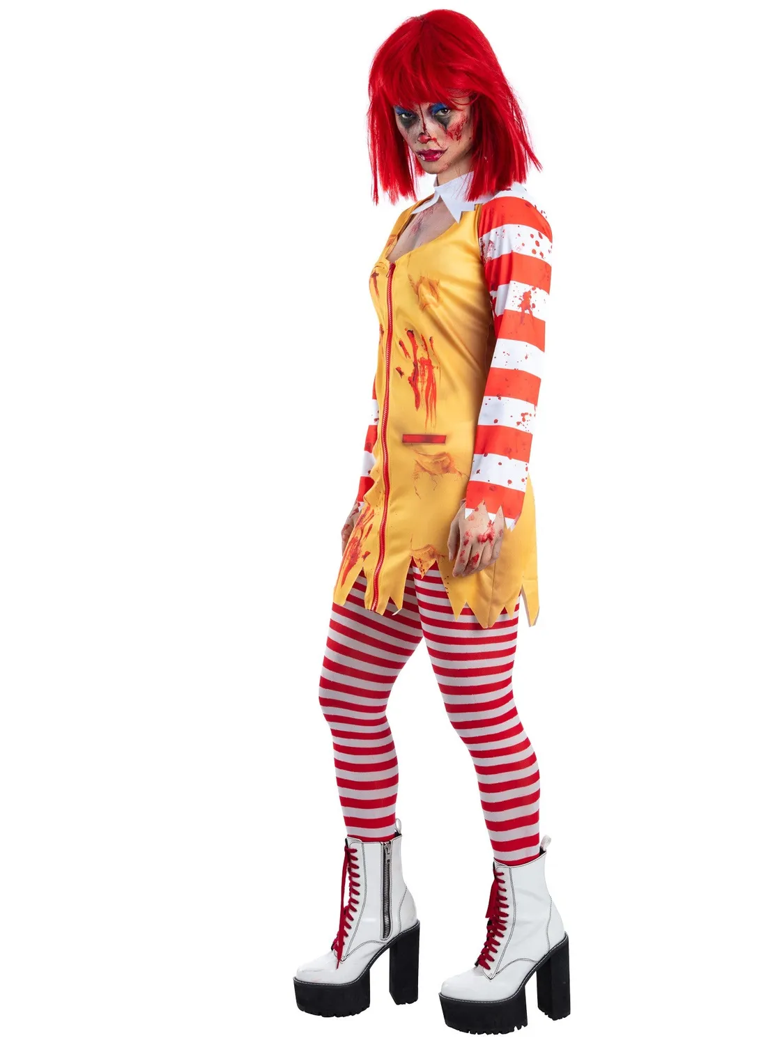 Smiffys Kreepy Killer costume clown donna giallo rosso