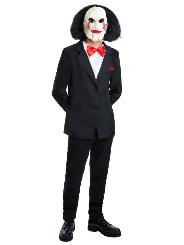 Smiffys Saw Jigsaw kit costume uomo M giacca maschera horror