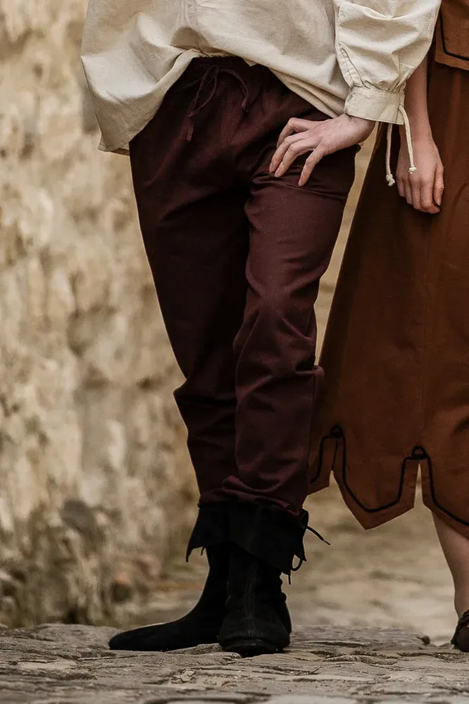 La Bottega di Merlino Pantaloni Medievali Cotone con Laccio