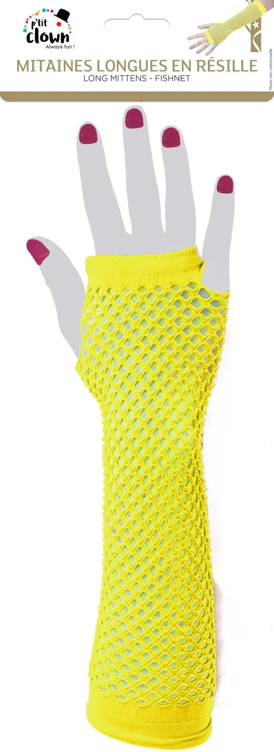P'tit Clown mezziguanti rete giallo fluo lunghi