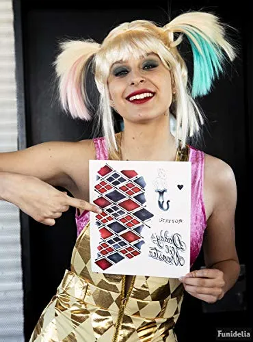 Funidelia Suicide Squad Tatuaggi Harley Quinn Nero
