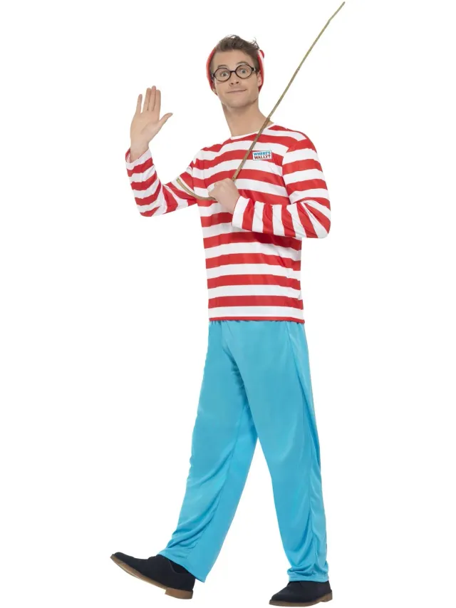 Smiffys Where's Wally Costume uomo 4 pezzi S