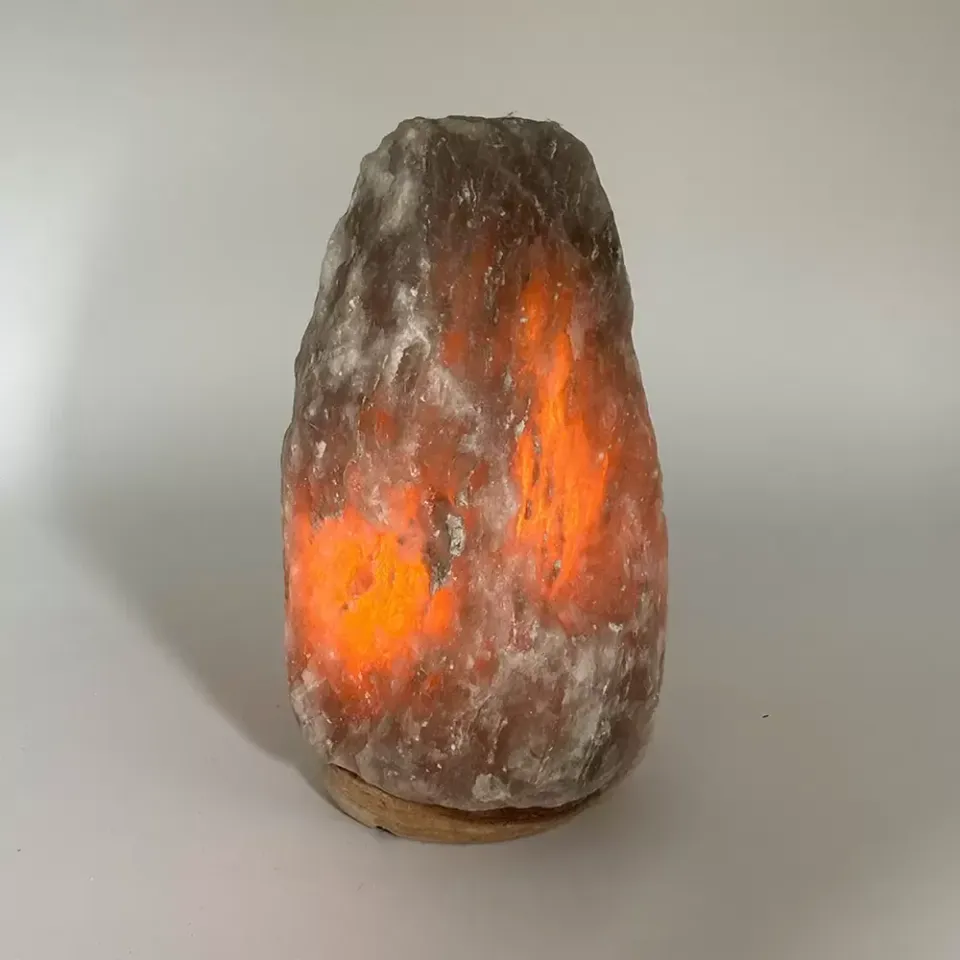 La Bottega di Merlino Lampada sale himalayano grigia 2-3 kg luce calda