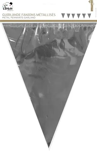 P'tit Clown re41180 ghirlanda bandierine 3,6 m argento