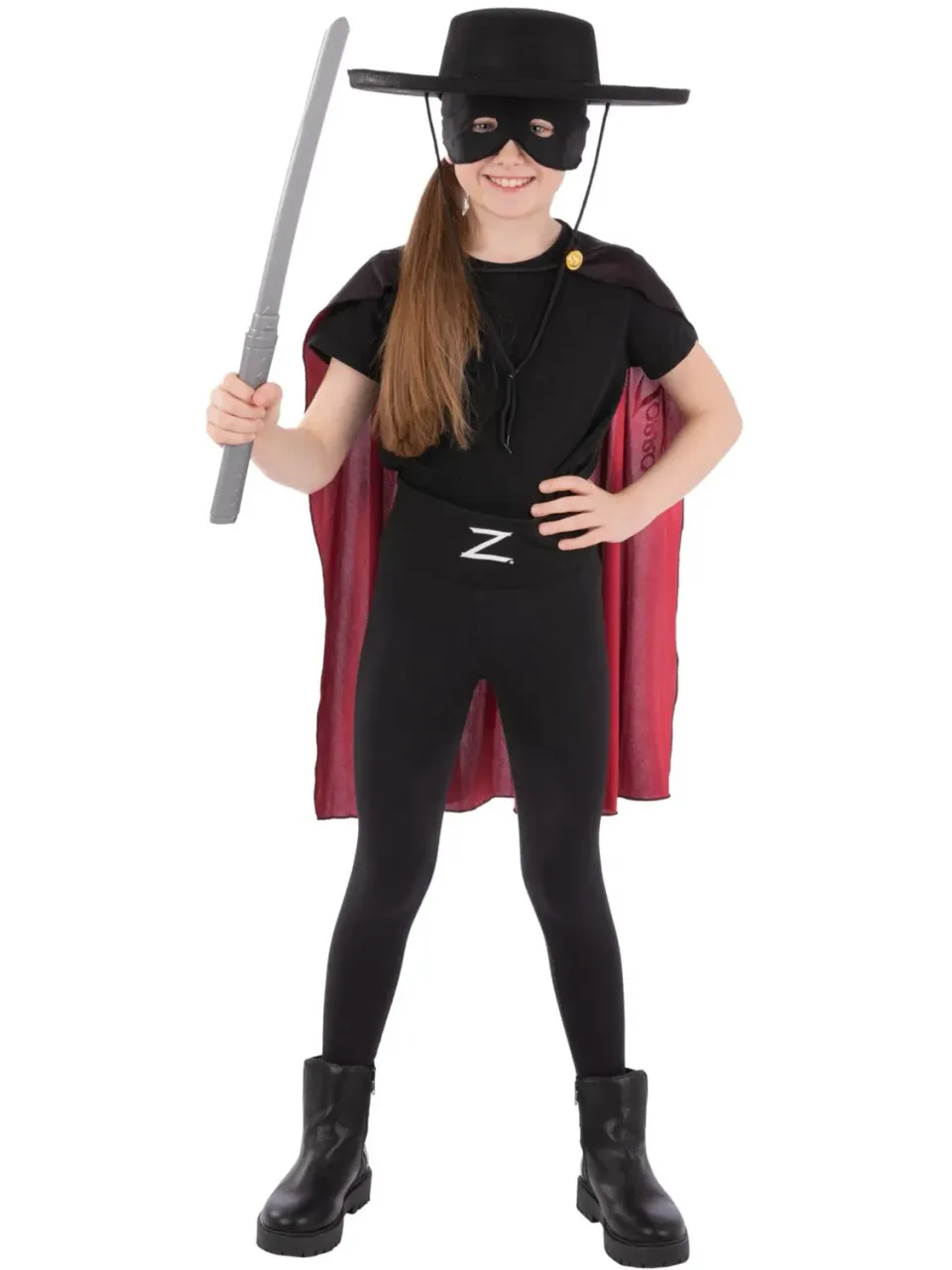 Smiffys Zorro kit bambino accessori nero 4 pezzi