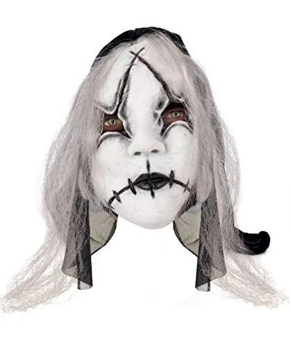 P'tit Clown re19473 maschera lattice adulto con capelli