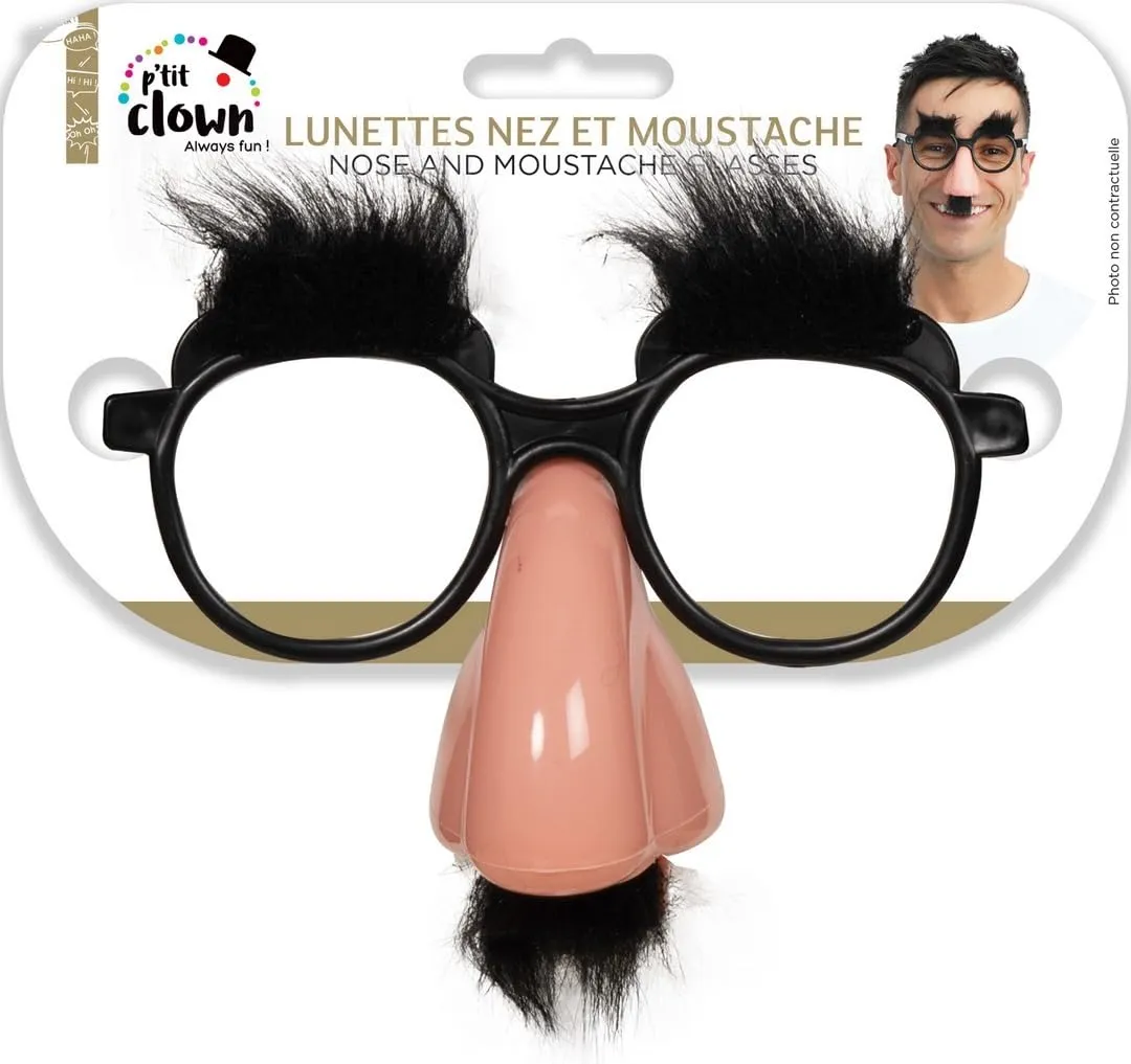 P'tit Clown 40603 occhiali naso baffi adulto divertenti
