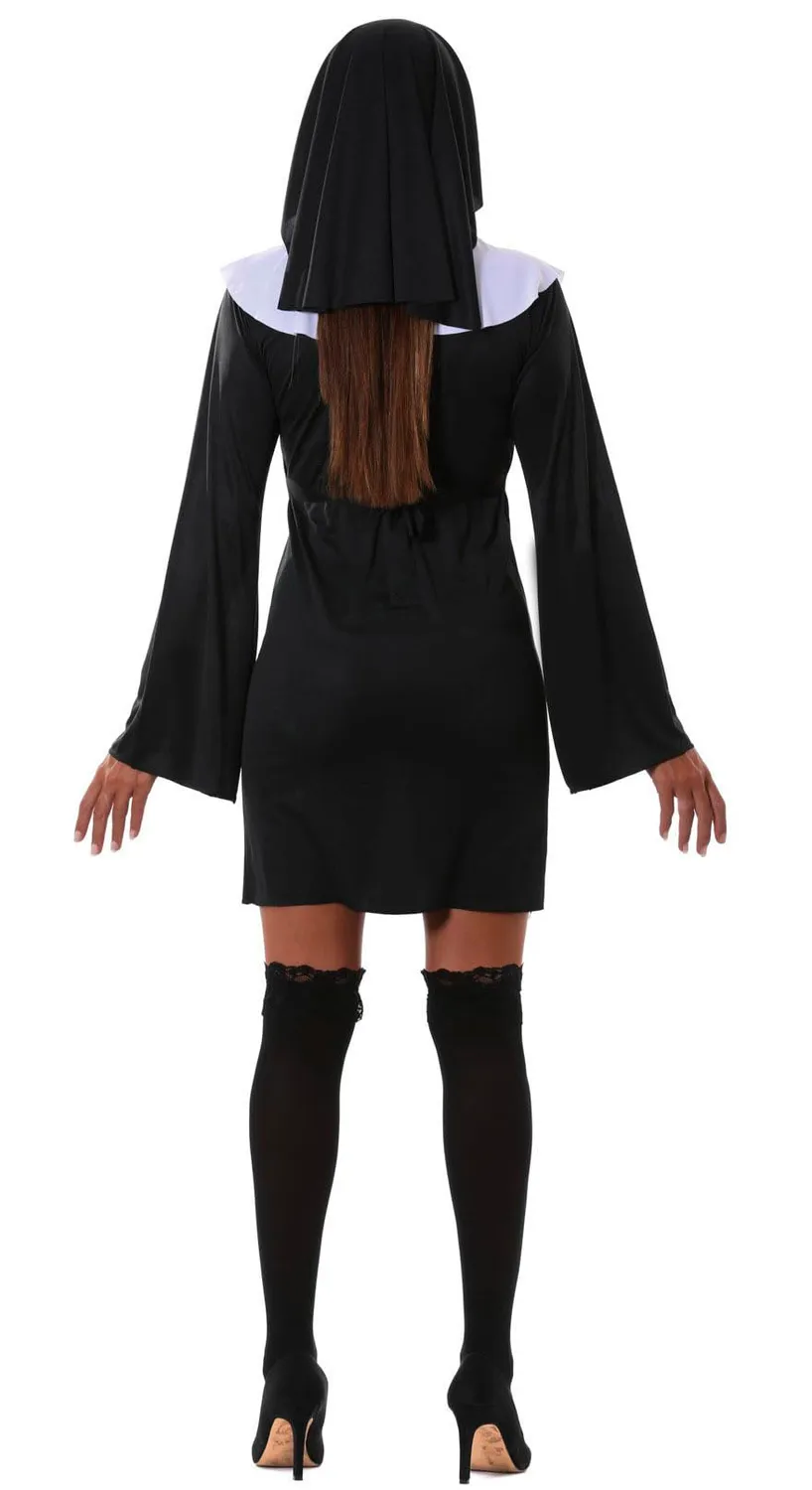 Guirca Suora Felice costume donna M corto con copricapo