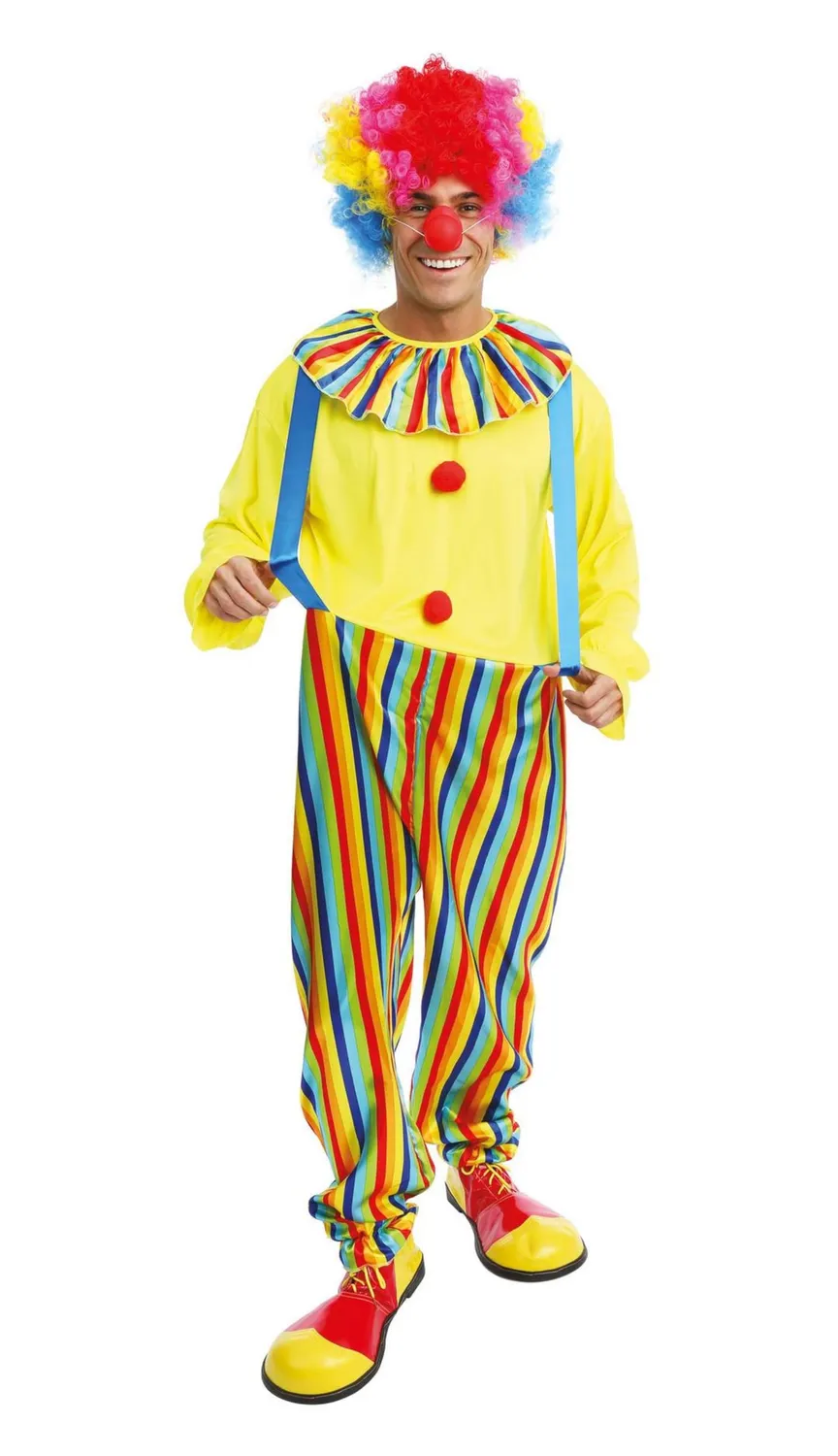 P'tit Clown Costume Clown Adulto Multicolore L-XL