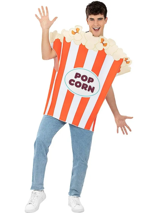 Funidelia Costume Popcorn Adulto Taglia Unica Bianco