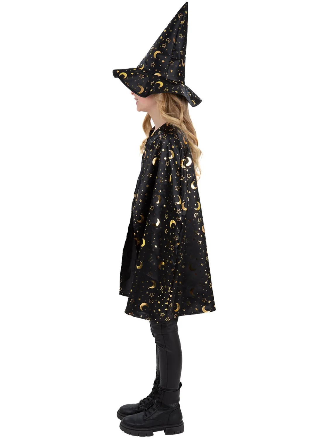 Smiffys Wizard Kit costume mago bambino nero oro