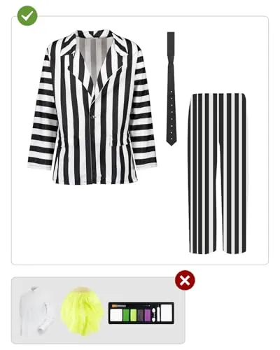 Funidelia Beetlejuice Costume Uomo XS con Giacca Horror