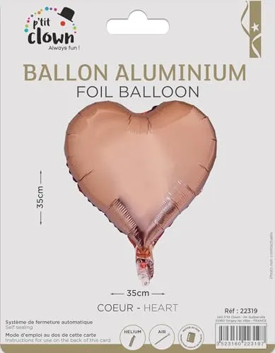 P'tit Clown Palloncino a Cuore Argento foil