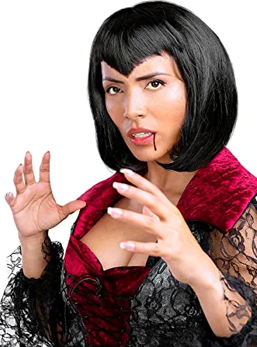Funidelia Vampiressa parrucca donna nera Halloween