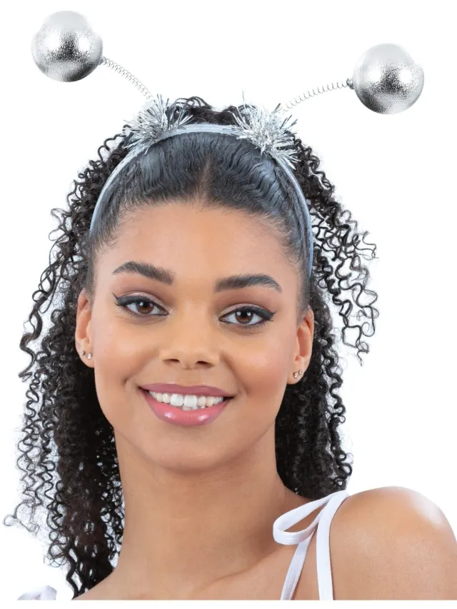 Smiffys Ball Bopper cerchietto argento con palline taglia unica