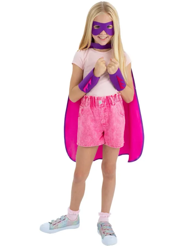 Smiffys Super Hero Kit costume bambina rosa 4-7 anni