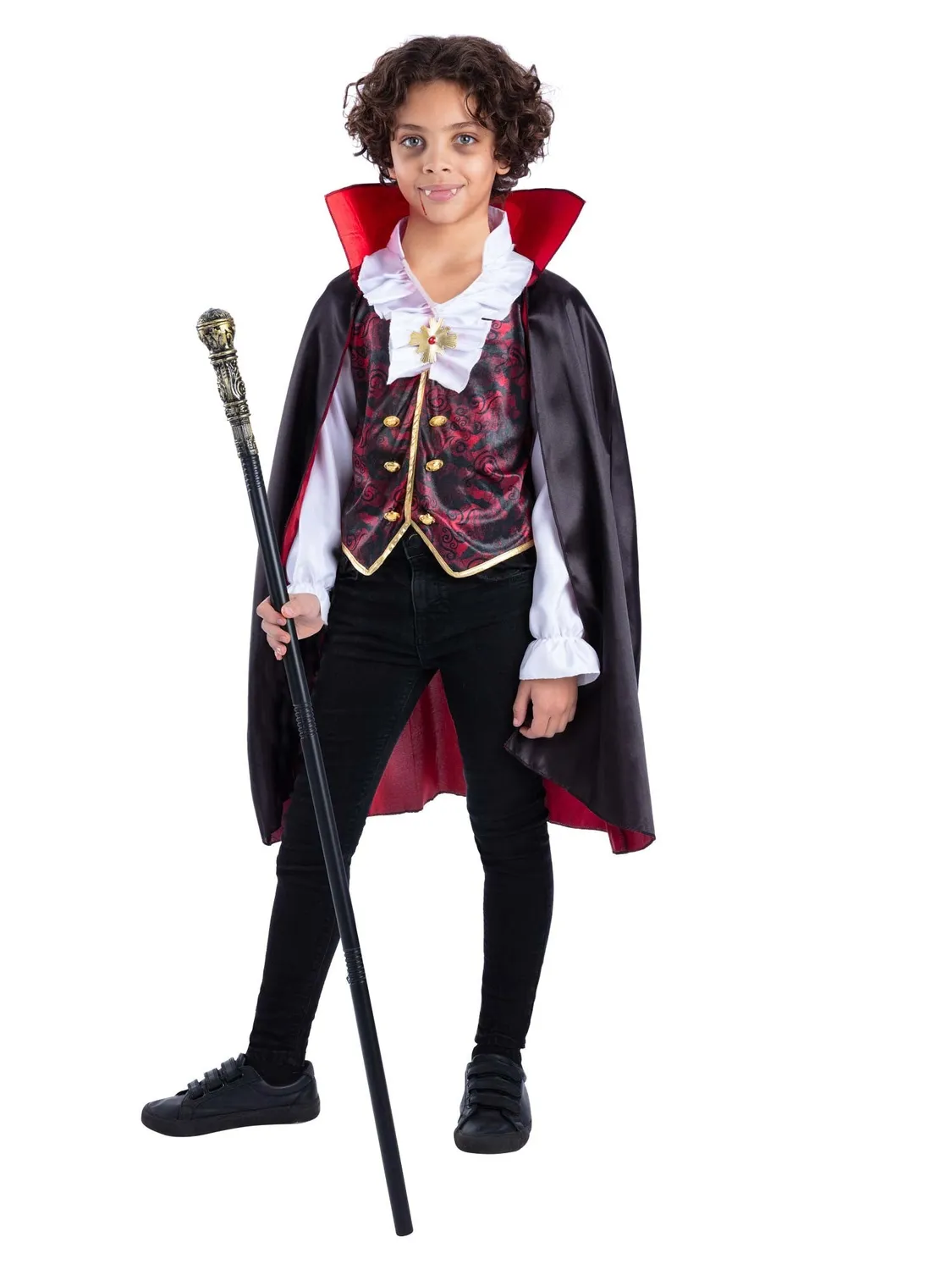 Smiffys Vampire costume bambino nero-rosso con mantello 7-9 anni