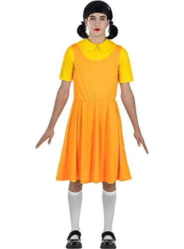 Funidelia Costume Bambola Squid Game donna arancione S-M