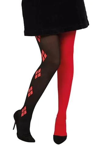 P'tit Clown 22165 collant Arlecchino adulto rosso nero rombi