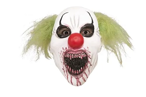 P'tit Clown maschera clown integrale adulto lattice bianca capelli