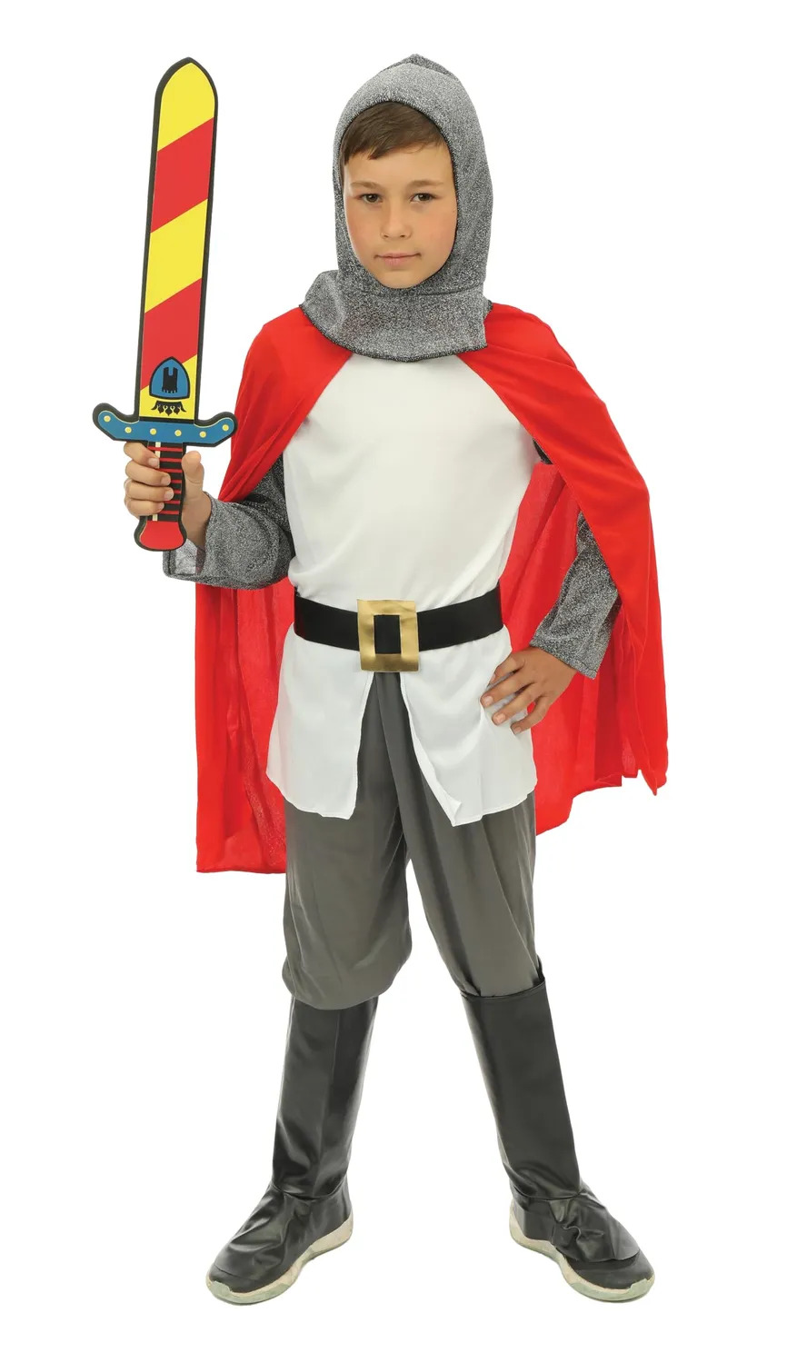 P'tit Clown Costume cavaliere bambino 10-12 anni grigio medievale