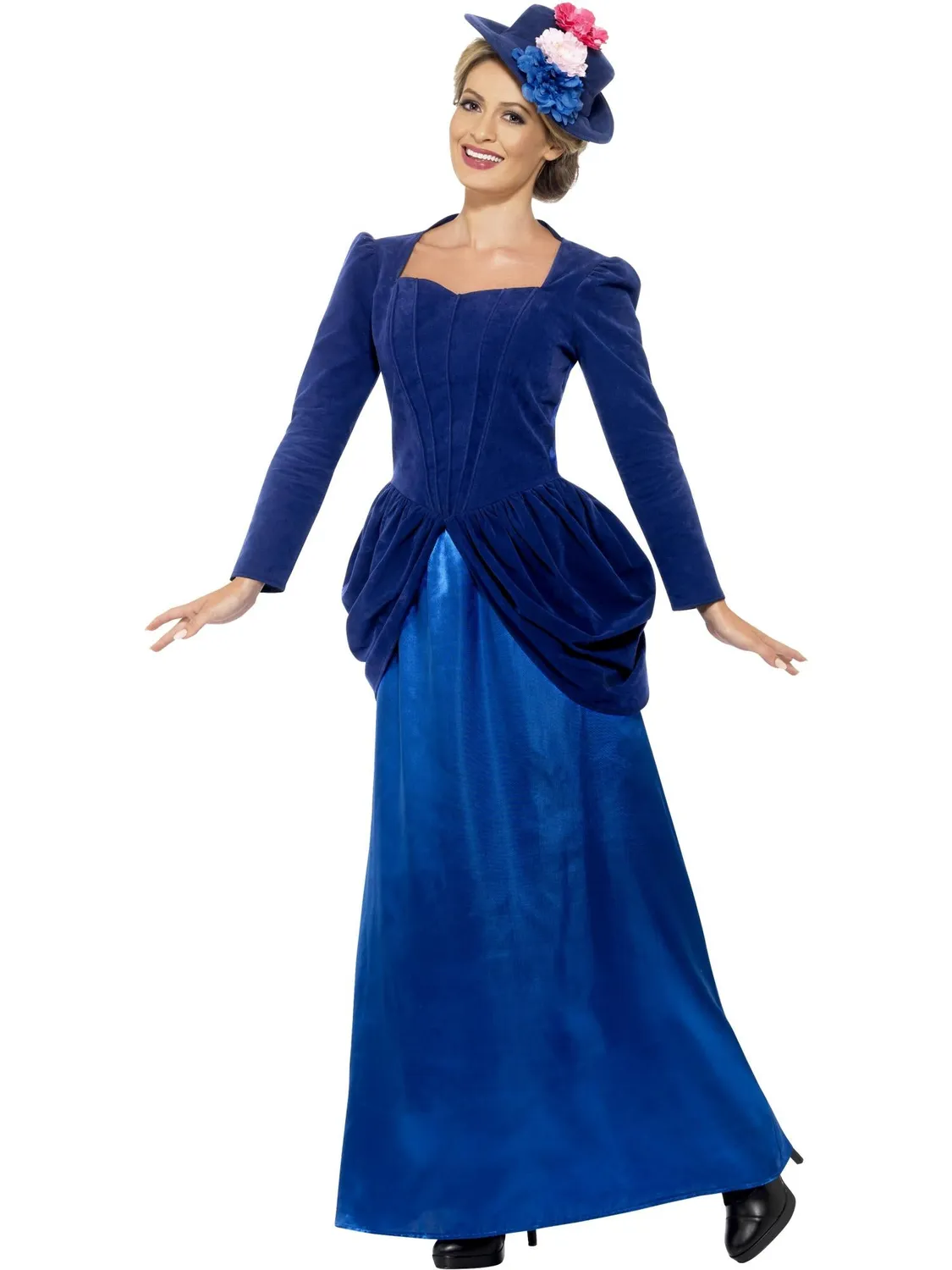 Smiffys Victorian Vixen Deluxe costume donna blu S storico