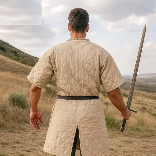 La Bottega di Merlino gambeson trapuntato costume nero mezza manica