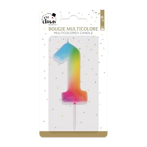 P'tit Clown 23941 candela numero 1 multicolore