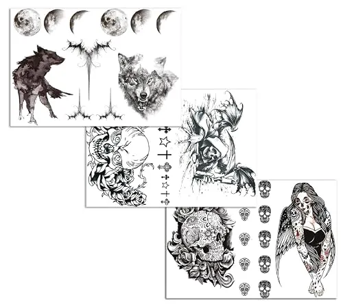 P'tit Clown tatuaggi effimeri Halloween neri foglio singolo