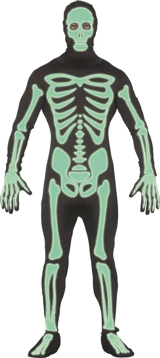 Fiestas Guirca Tuta Scheletro Fosforescente costume horror