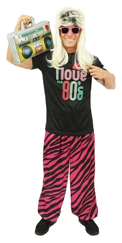 P'tit Clown Costume Anni 80 Uomo Retro L-XL