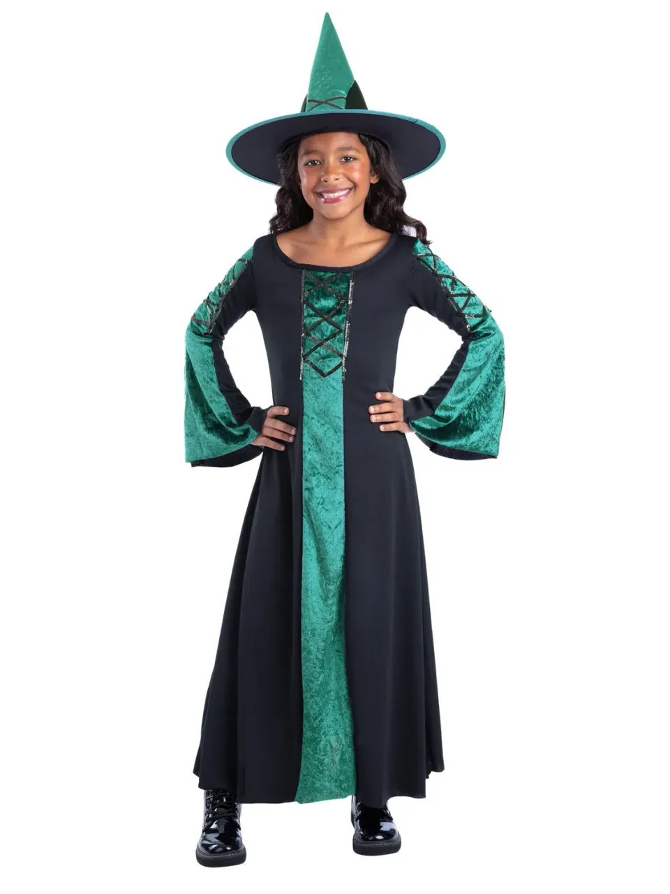 Smiffys Bewitched costume strega bambina verde 7-9 anni vestito
