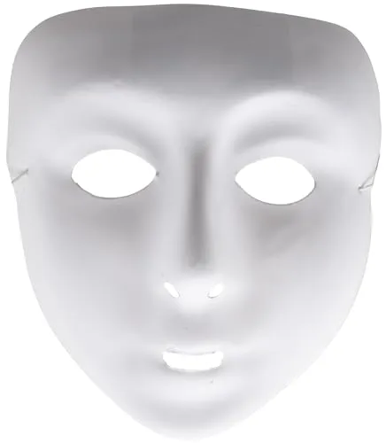 P'tit Clown maschera bianca donna rigida da decorare