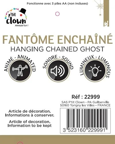 P'tit Clown fantasma incatenato decorazione Halloween 130 cm