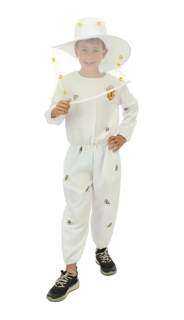 P'tit Clown Apicoltore costume bambino 10-12 anni tuta bianca