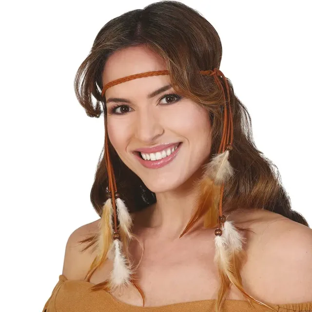 Fiestas Guirca fascia indiana con piume pendenti costume