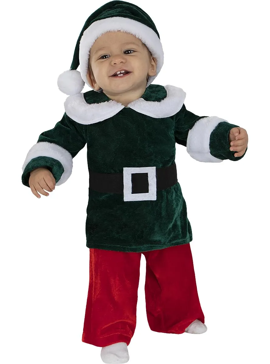 Funidelia Costume elfo deluxe bebè 6-12 mesi verde