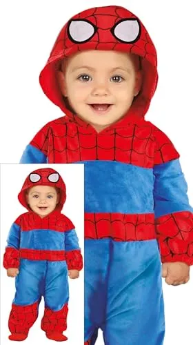 Fiestas Guirca Eroe Neonato costume tuta 2-3 anni ragnatela