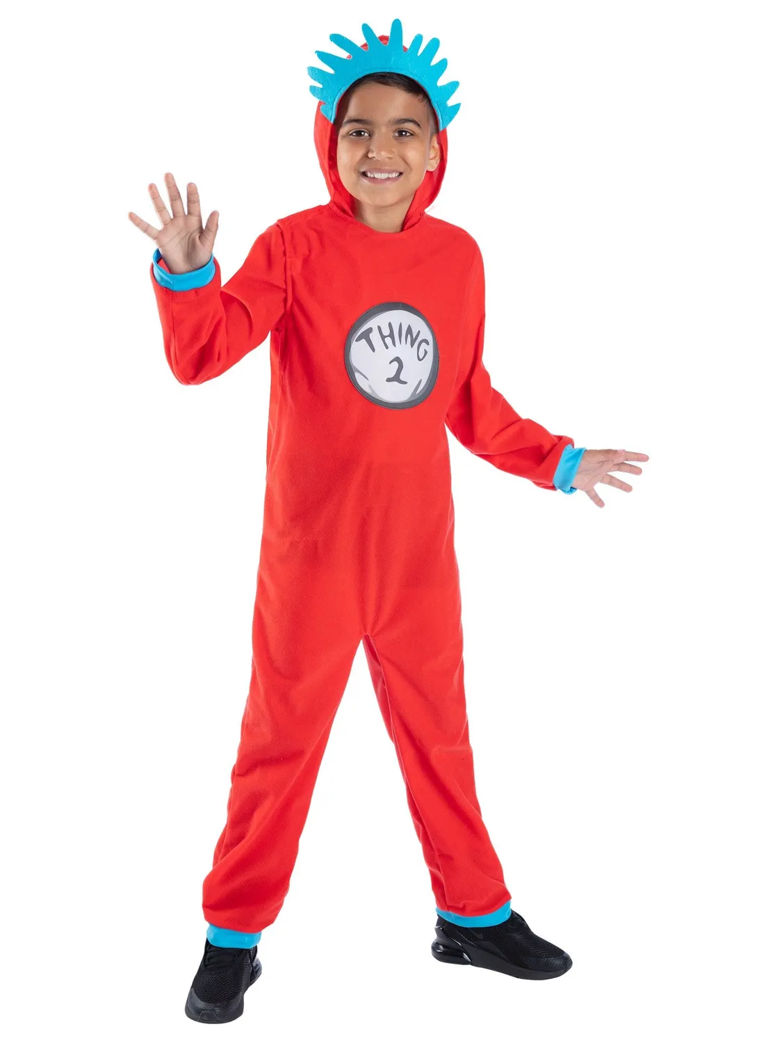 Smiffys Thing 1-2 tuta bambino rossa 7-9 anni