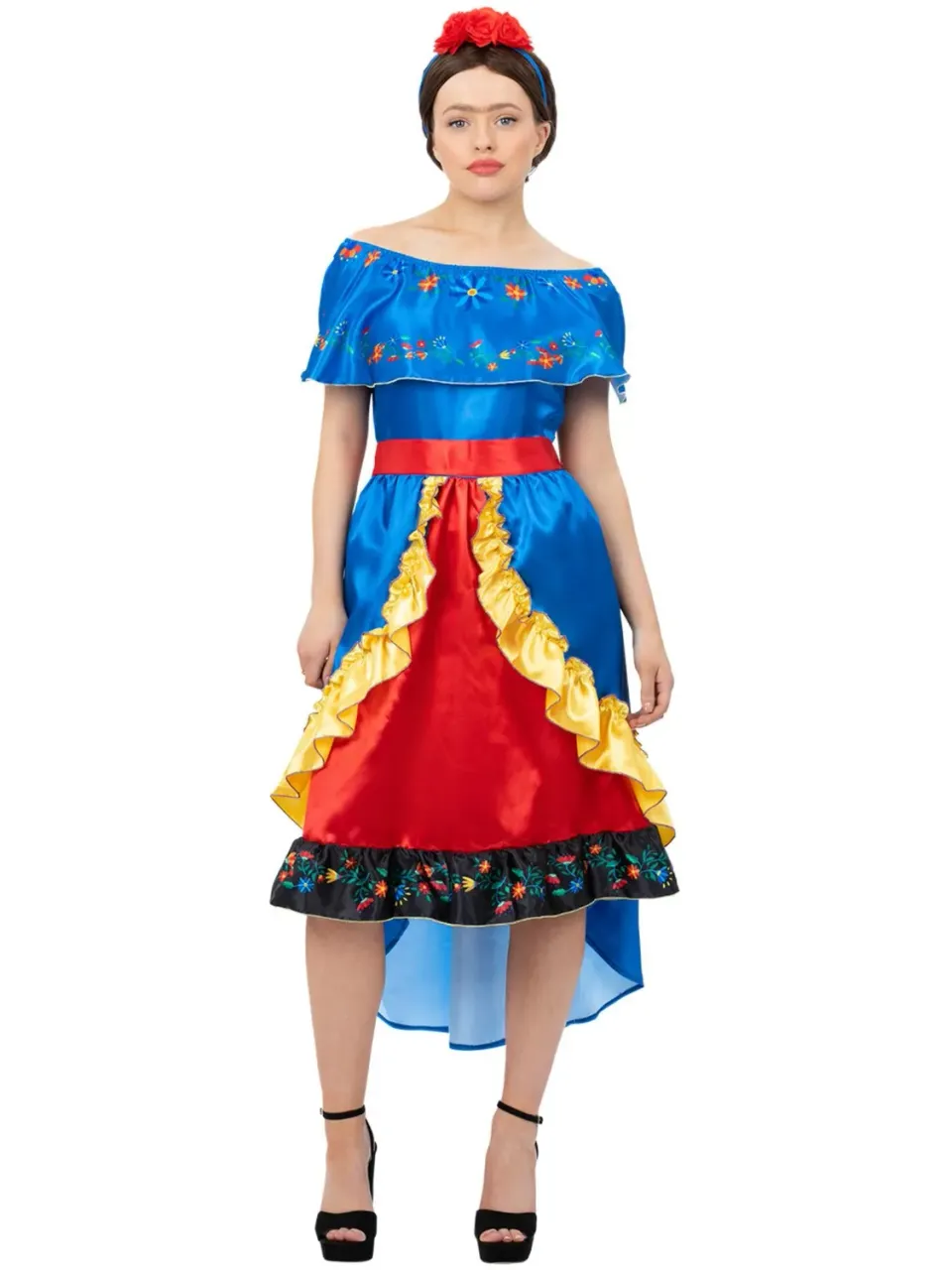 Smiffys Deluxe Artist Frida costume donna floreale Large
