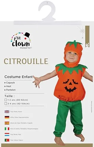 P'tit Clown 82778 costume zucca neonato 80/92 cm arancione