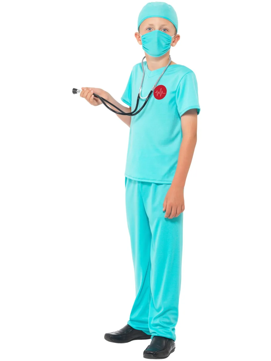Smiffys Surgeon costume chirurgo bambino verde acqua 5 pezzi