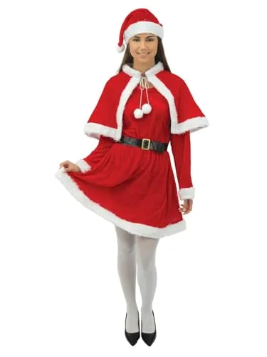 P'tit Clown Madre Natale Costume Donna S/M velluto rosso