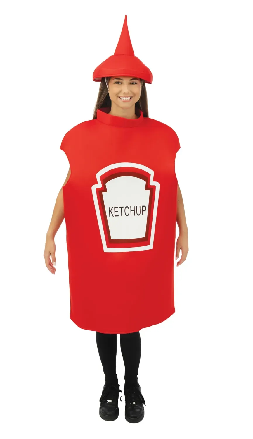 P'tit Clown costume bottiglia Ketchup adulto taglia unica tunica