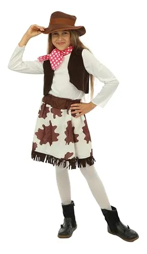 P'tit Clown costume cowboy bambina 7-9 anni poliestere