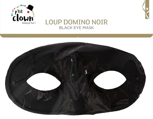 P'tit Clown 10017 maschera domino nero adulto