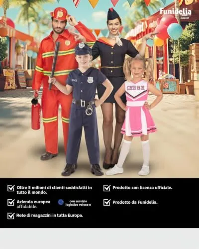Funidelia Poliziotto costume bambino 5-6 anni nero