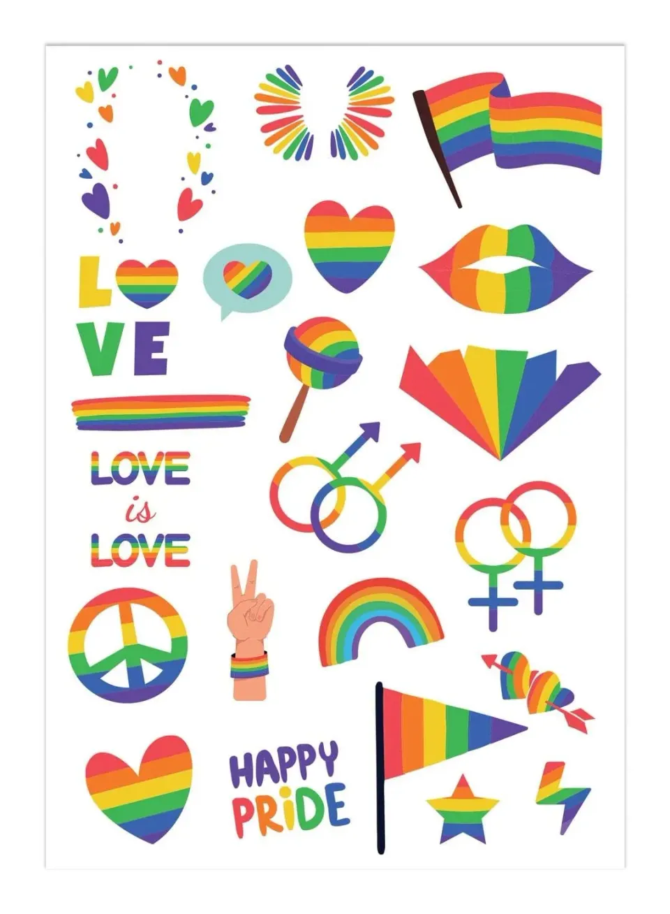P'tit Clown 23265 tatuaggi temporanei arcobaleno 23 disegni
